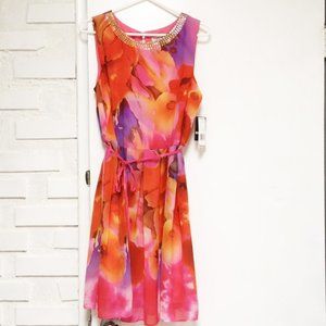 NWT  Elegant Flowing Chiffon Dress